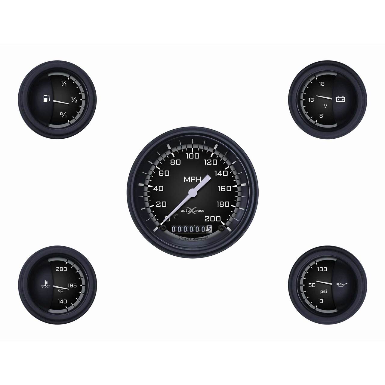 Auto Cross Gray Five Gauge Set