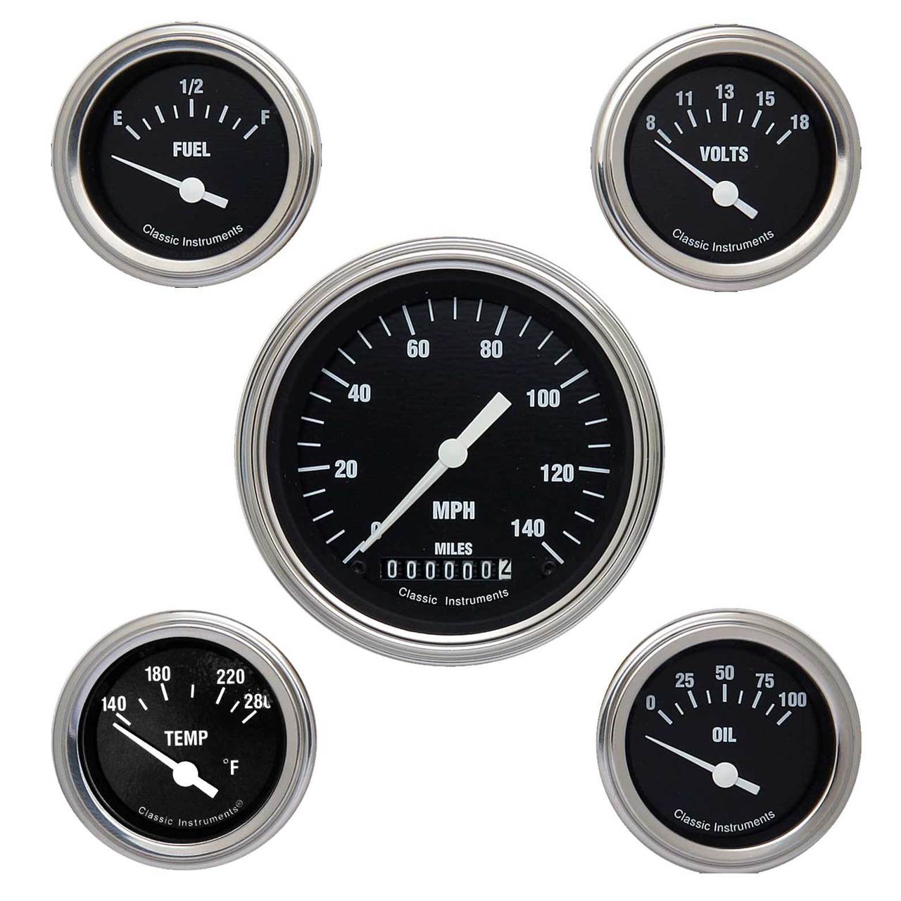 Hot Rod Series Five Gauge Set