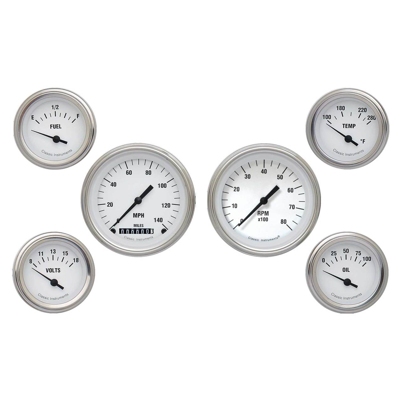 White Hot Series Six Gauge Set