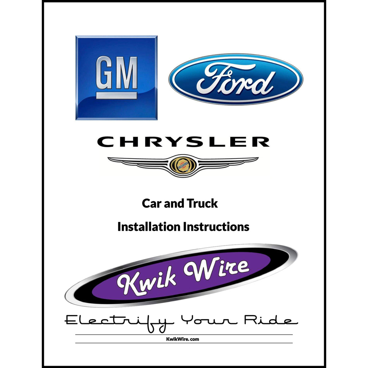 Replacement Instruction Manual Kwik Wire Electrify Your Ride