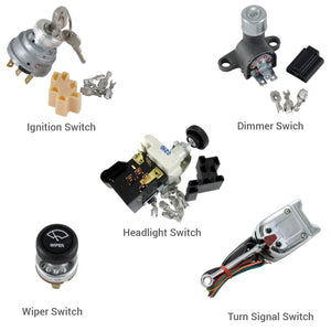 5-Switch Kit Headlight, Dimmer, Turn signal, Ignition and Wiper Switch