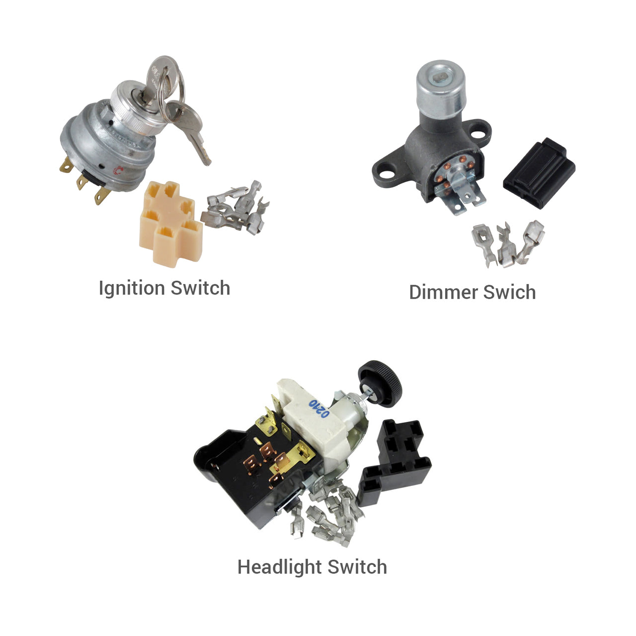 3-Switch Kit Headlight, Dimmer and Ignition Switch