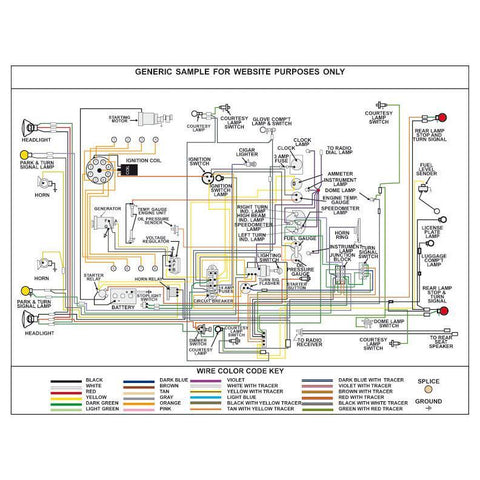 Chevrolet Corvair Wiring Diagram, Fully Laminated Poster